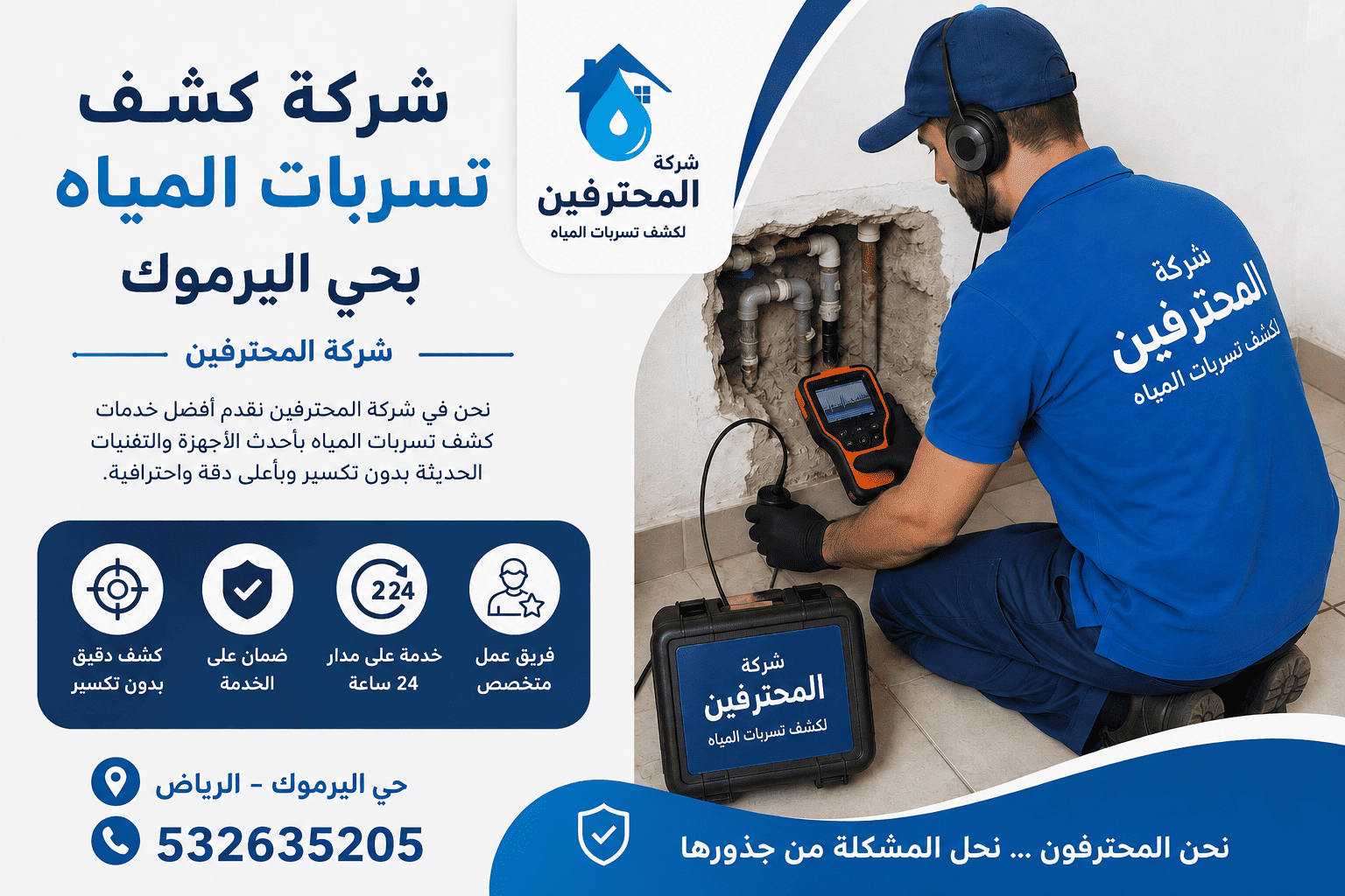 شركة كشف تسربات المياه بحي اليرموك